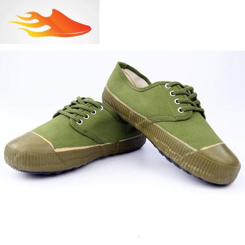 fish basket劳动布鞋工作高帮军绿军鞋夏天登山轻薄绿色军鞋男式耐磨