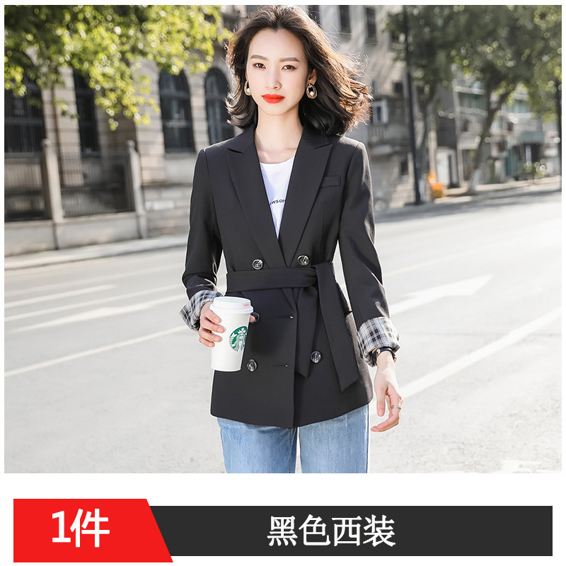 佐露丝chic小西装女外套2021春季新款女装格子休闲复古网红西服ins港