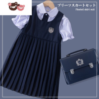 绿彩虹光女童连衣裙儿童裙子夏季jk制服套装洋气学院风春秋短袖公主裙童装