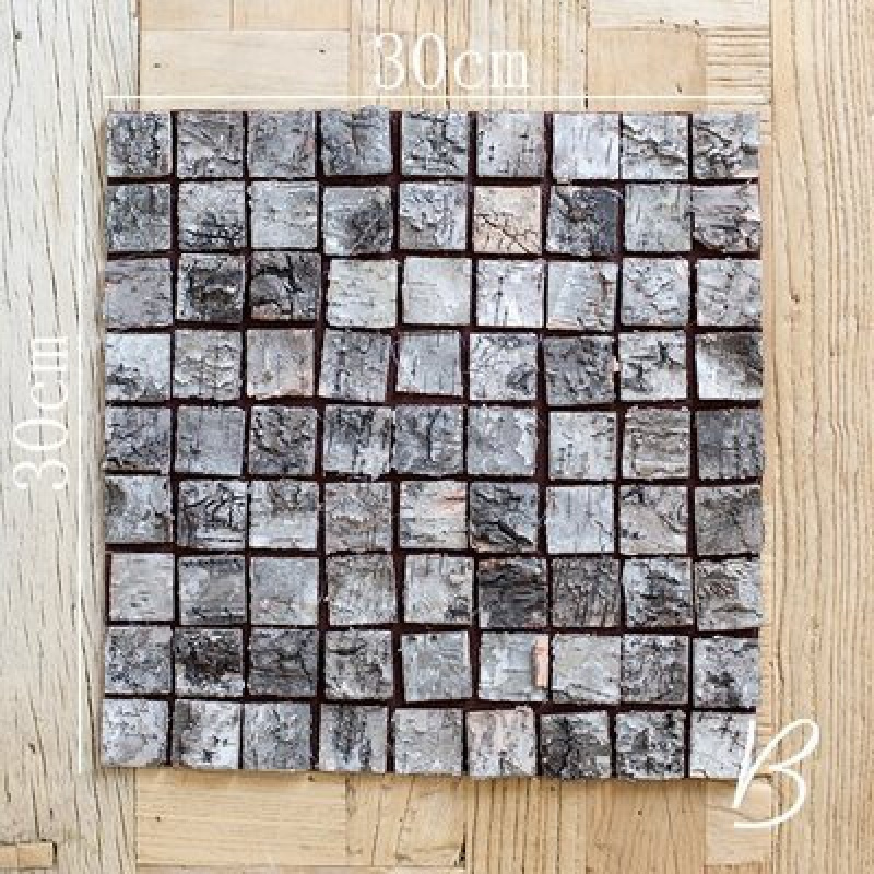 白桦木皮 桦树皮 马赛克DIY装饰 ZAKKA森系拍摄道具 B树皮马赛克30*30cm一片 干树枝_810