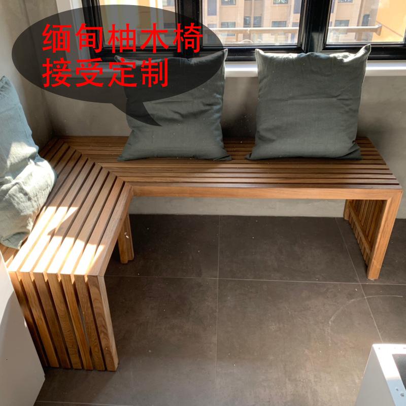 森美人热卖长凳实木防腐公园椅户外长椅庭院休闲柚木换鞋凳阳台长凳定制高清大图