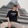 梵克公牛港风宽松大码短袖T恤 黑色