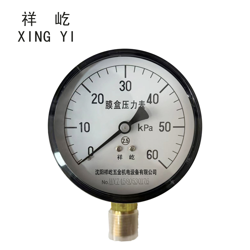 祥屹+膜盒压力表检测定制型+YE60+块 0-60Kpa