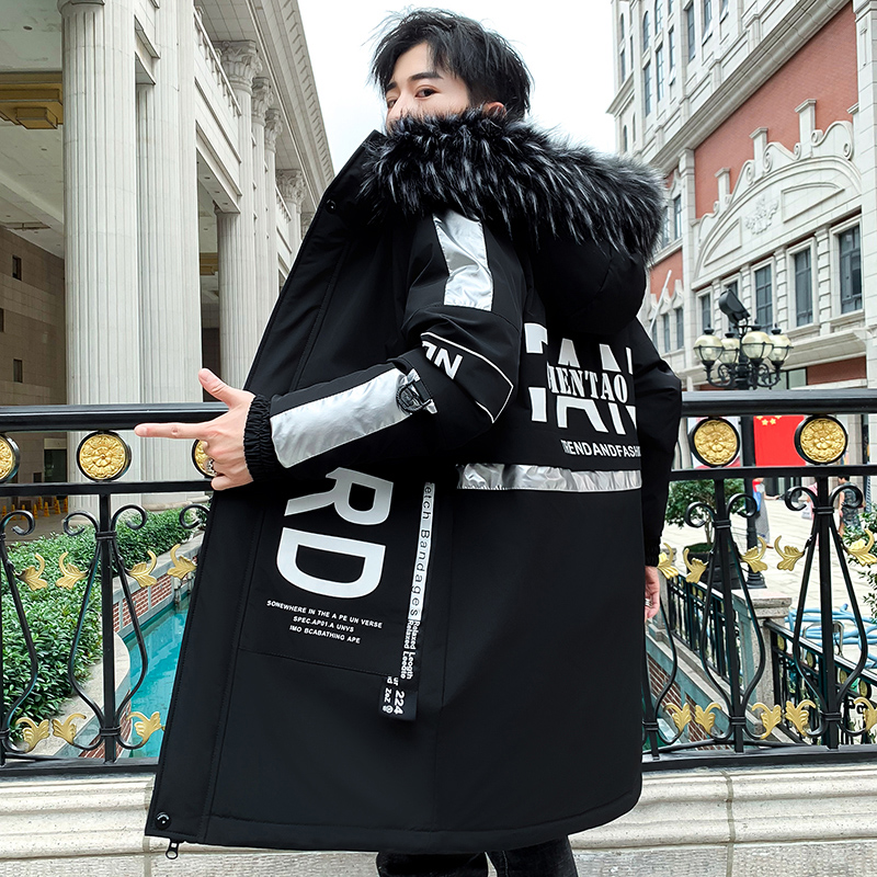 YUANSU男士工装棉衣冬季潮牌中长款帅气棉服外套韩版潮流宽松保暖棉袄子棉衣