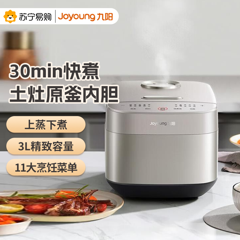 九阳(Joyoung)电饭煲电饭锅家用老式球釜3升迷你智能煮饭锅大容量土灶柴火饭蒸饭锅电饭煲蒸米饭锅F-30FZ325