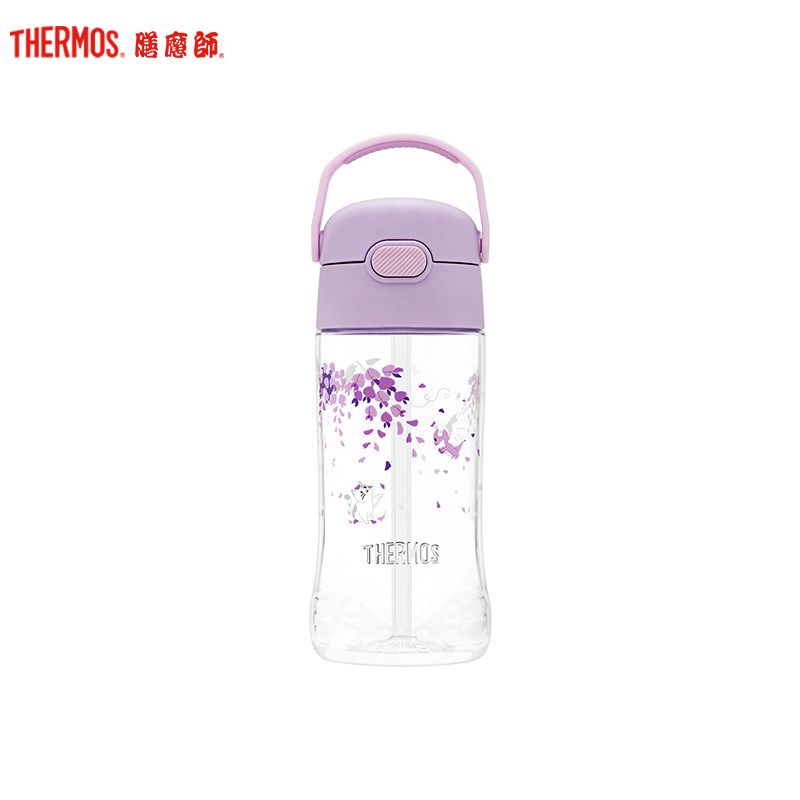 膳魔师（Thermos）塑料杯朱一龙同款TCSQ-450紫藤花系列吸管杯水杯提手设计Tritan材质安全健康