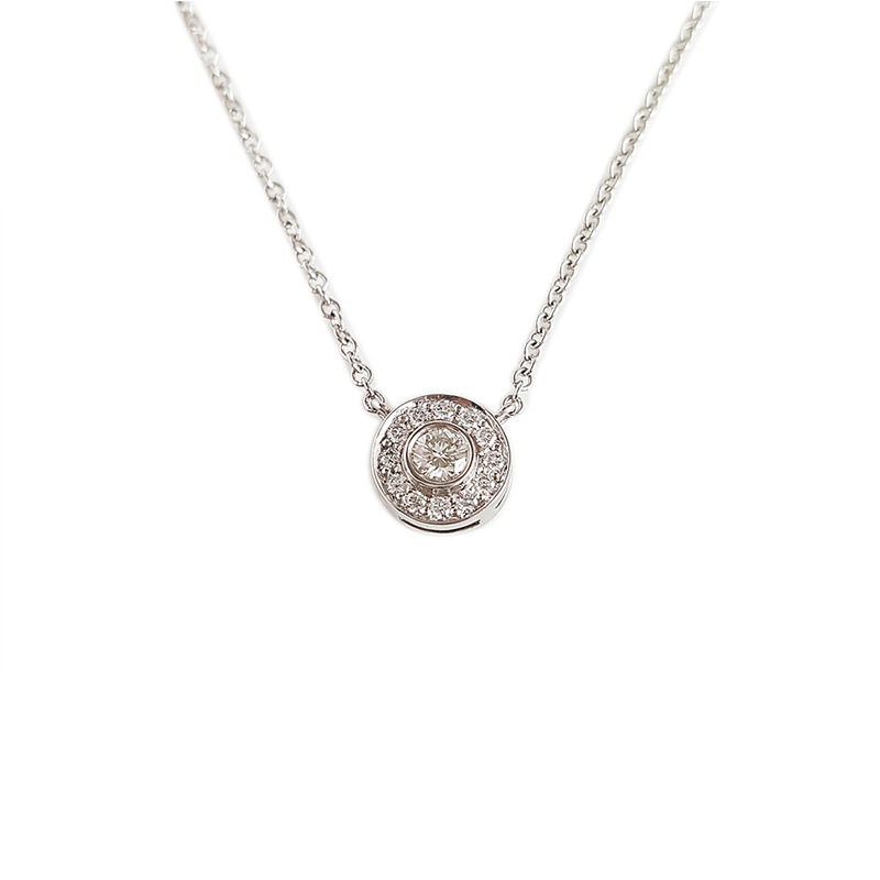 正品二手95新】蒂芙尼(tiffany)tiffany circlet 铂金圈环 钻石 项链