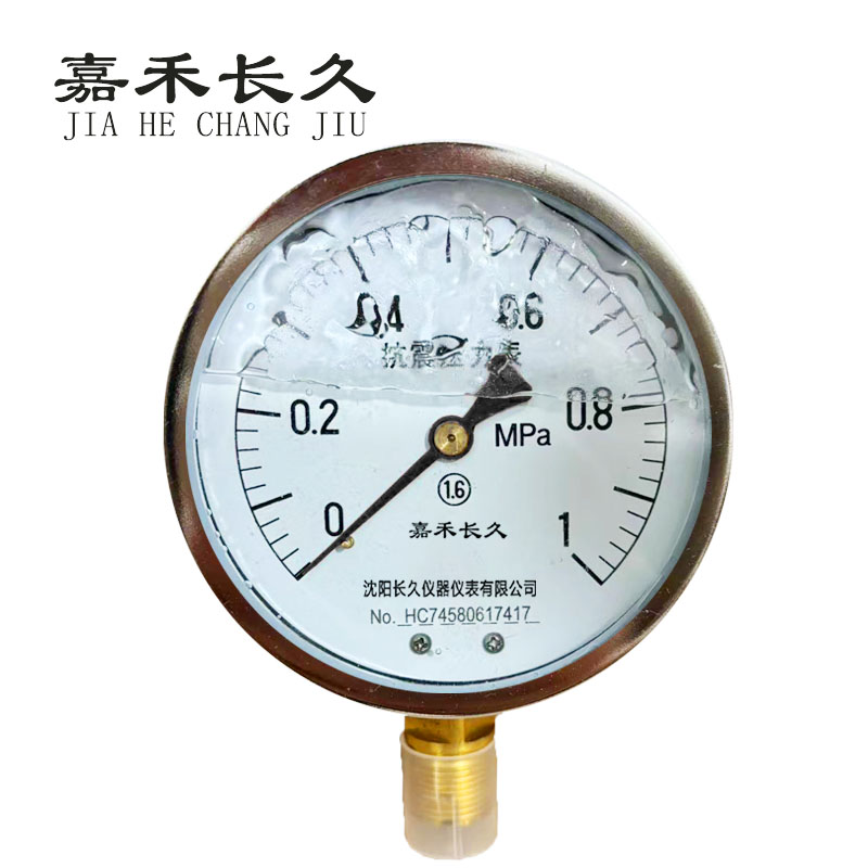 嘉禾长久+耐震压力表检测定制型+YTN100+块 0-1.0Mpa