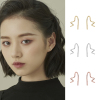 925简约几何纯银耳钉女耳环ins风耳饰小众设计楼梯造型韩国