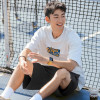 [1.5折价28元]唐狮夏款短袖T恤男短袖男士短袖T恤男前胸印花圆领短袖T恤