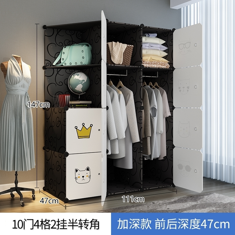 简易衣柜布组装儿童衣服储物收纳柜子学生宿舍挂衣柜折叠布艺衣橱