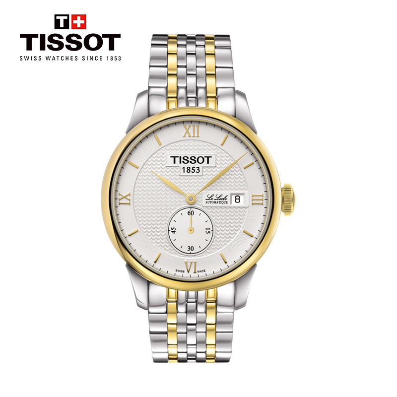 天梭(TISSOT)瑞士手表 力洛克系列银金色钢带自动机械男士手表T006.428.22.038.01 T006.428.22.038.01