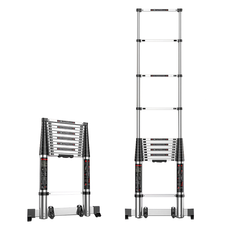 冀金浩JIJINHAO铝单面伸缩梯DM-S55(家用工程登高作业便携电线杆圆弧/墙平面两用)拉升5.5米