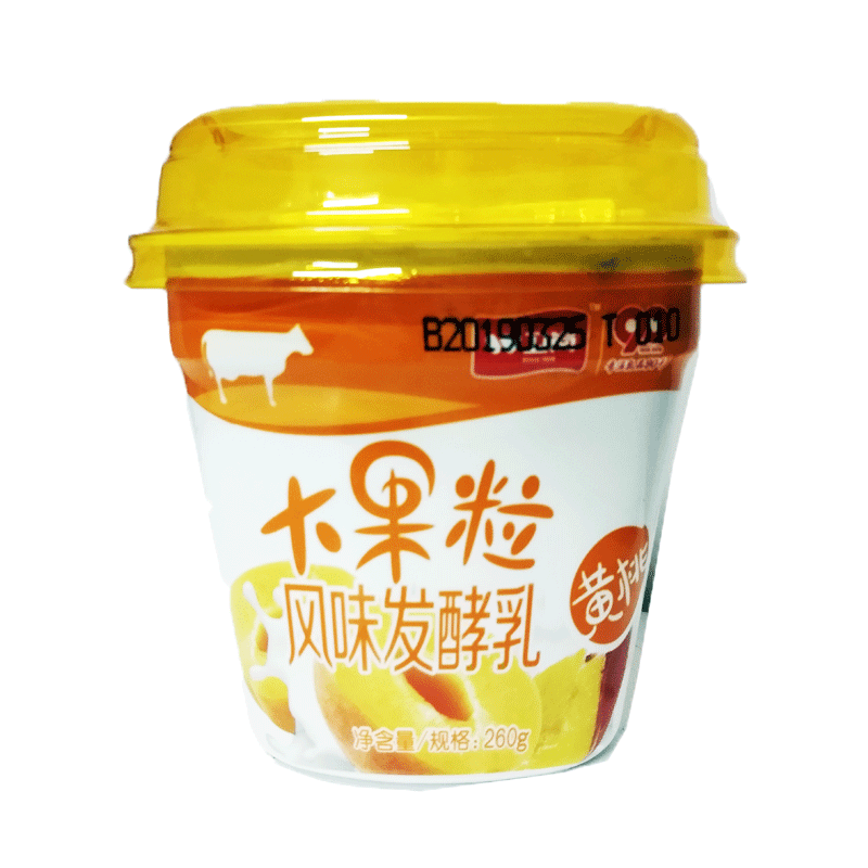 光明E+260g黄桃果粒酸奶