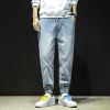 梵克公牛牛仔裤男潮牌韩版潮流时尚春季学生百搭休闲日系哈伦裤束脚裤长裤