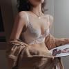 内衣女薄款夏季大胸文胸防下垂无钢圈 白色蕾丝无痕聚拢胸罩套装 白色(单件) 32/70A