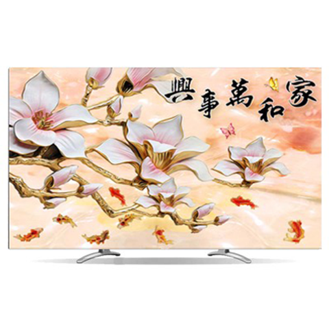 液晶电视机罩防尘罩平曲面32寸42寸50寸55寸60寸家|YH016家和万事兴 19英寸(注意:图案随机)