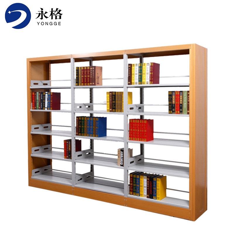 永格钢制转印书架学校图书馆书店书籍室阅览室双面书架资料架1列3组5