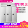 lecon/乐创 商用四门冰箱冷柜立式冷藏柜 大容量冷冻双温饭店冰柜 六门不锈钢全冷冻