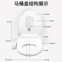 舜洁智能马桶盖全自动即热式清洗座圈加热暖风烘干全功能短款小尺寸智能坐便盖