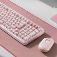罗技(Logitech)琥珀系列K98S无线机械键盘双模蓝牙2.4G热插拔粉色