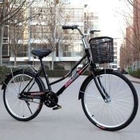 成人2426寸轻便单车男女通勤学生车CR 标配黑色 26寸充气车胎