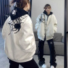 NEW LAKE潮牌刺绣蜘蛛夹克棒球服女2024春秋高街oversize宽松学生上衣外套