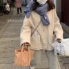 莉莉安马卡龙色系小手提包女外出学生手拎2021新款包包迷你帆布包 好看的粉小手提 单个
