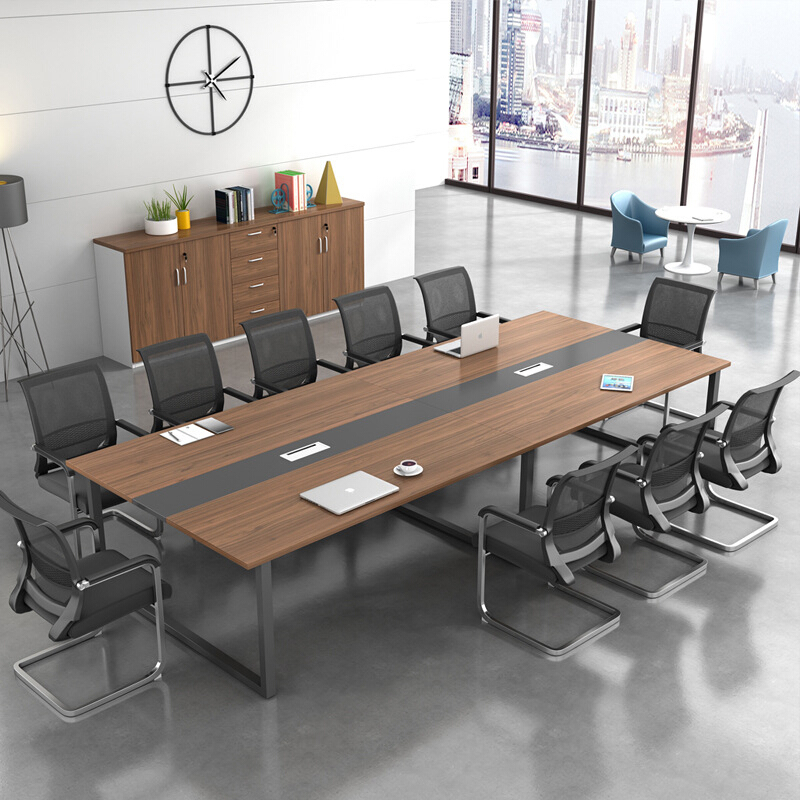 卓澳zhuoao办公家具现代简约会议桌员工长条培训桌板式办公桌洽谈钢架