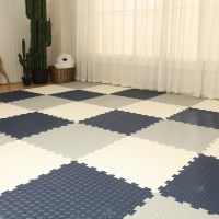 【南极人】泡沫地垫儿童爬行垫卧室爬爬垫拼接地垫家用榻榻米拼图地板垫加厚_686 30*30*2.5CM/20片送边条（无甲醛） 藏青+灰+白