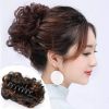 假发抓发夹发圈发包盘发器拉花短卷发后脑勺头花马尾顶夹成人发夹 自然黑 抓夹款