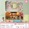 姐妹特色节日礼物迷你手工制作房盒子模型创意礼物送男女朋友生日 迷你春季+工具+灯+支架+贺卡+狗