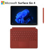 [配原装波比红键盘+触控笔]微软Surface Go4 10.5英寸 二合一平板电脑 亮铂金 N200 8G 256G 人脸识别 学生平板 轻薄笔记本