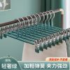 多功能家用晒裤衣架jk裙夹夹无痕不锈钢强力裤子晾衣架挂裤架内衣 不锈钢浸塑裤架[轻奢绿] 5只装