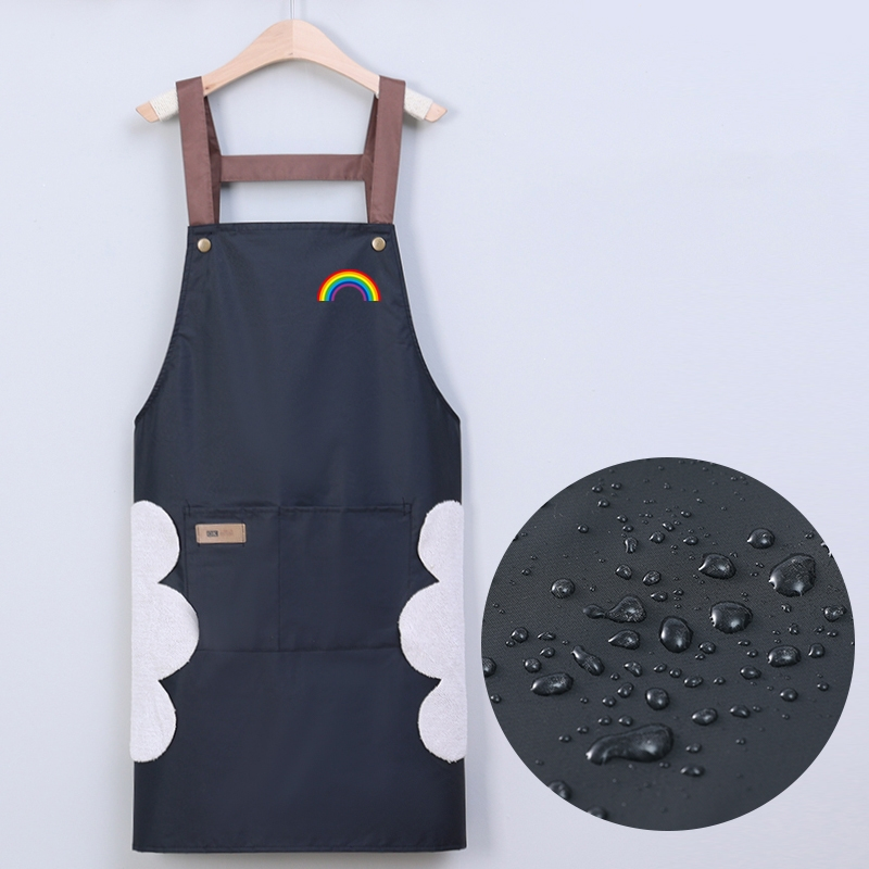 时光旧巷围裙时尚家用厨房成人围腰女餐饮上班工作服定制logo印字