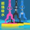 居家吸水海绵拖把 可伸缩多功能胶棉拖把免手洗拖把 橙色拖把