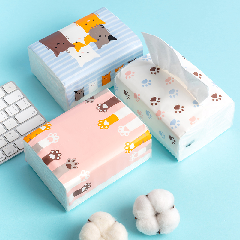 名创优品(miniso) 可爱卡通猫咪手抽纸巾小包抽纸便携式纸巾120抽3包