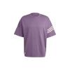 海外购三叶草Adidas Originals三条纹装饰圆领套头短袖T恤男款暗灰紫罗兰印花IN4674