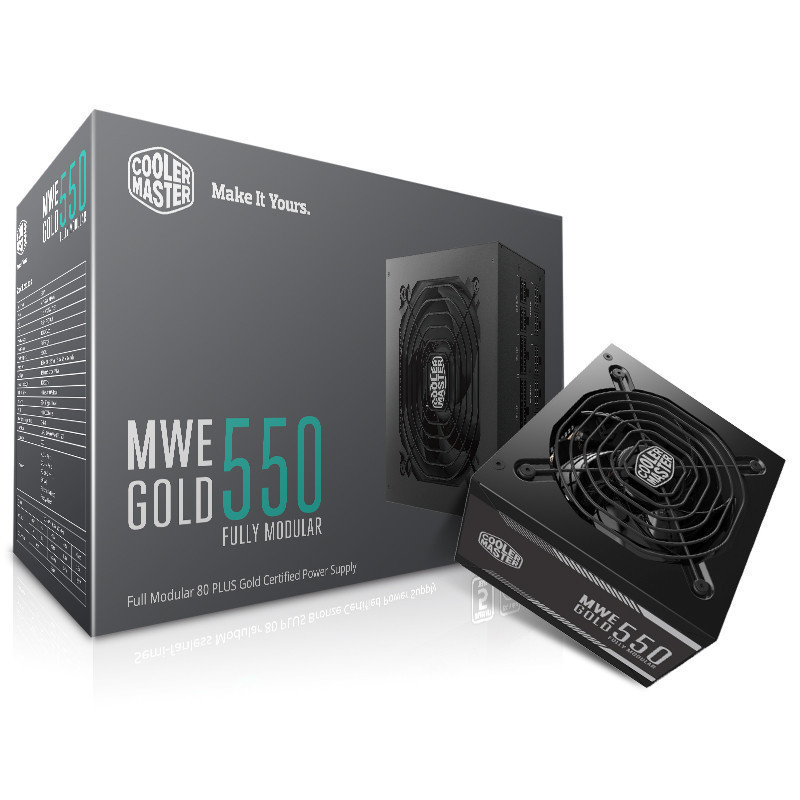 酷冷至尊金牌550W 台式机额定550W 静音电脑机箱电源峰值600W 全模组金牌电源