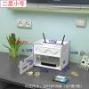 二层百叶小号24 路由器收纳盒电视墙上壁挂免打孔机顶盒置物架WiFi插座遮挡理线器