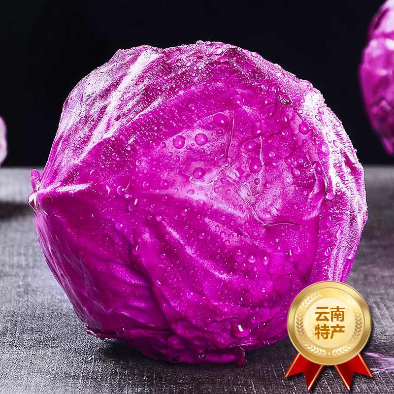 [西沛生鲜]新鲜紫甘蓝卷心菜 净重4-5斤 紫甘兰莲花包心菜 当季新鲜蔬菜