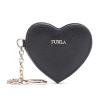 FURLA 芙拉 女士黑色皮革化妆镜子钥匙扣挂饰 993054 R RS20 B30
