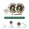 碗碟套装家用卡通可爱碗筷餐具烘焙精灵大碗汤碗面碗创意个性日式碗盘组合 童话森林-[14件套]4人餐