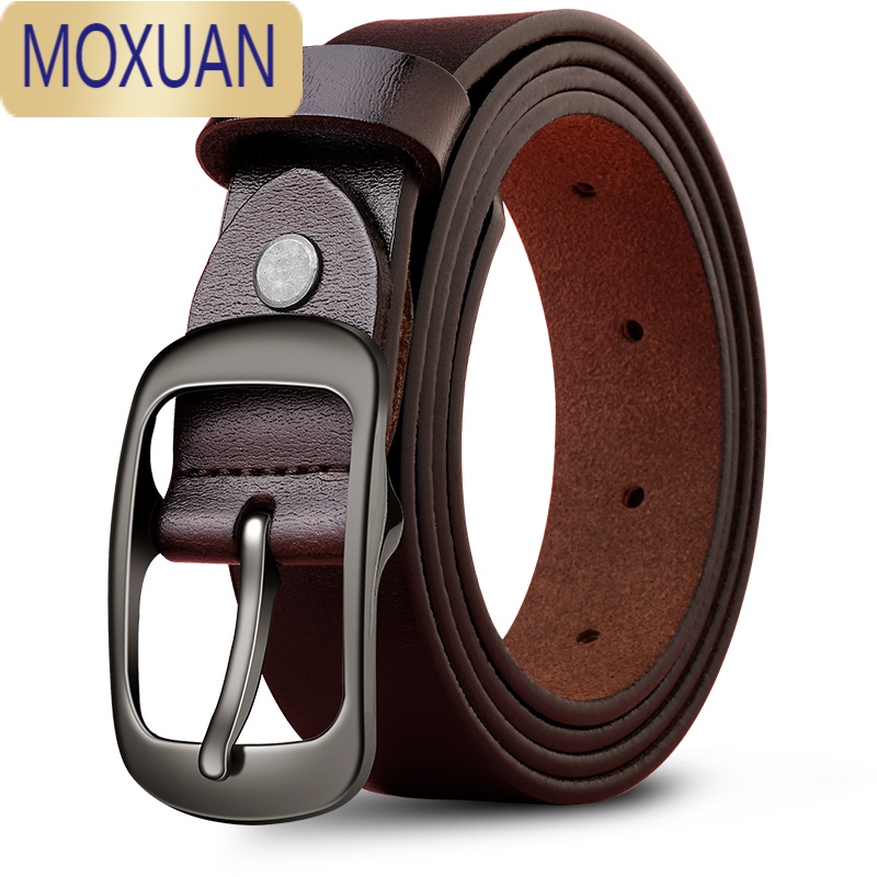 MOXUAN皮带女纯百搭复古简约黑色牛仔裤腰带裤带2021新款装饰