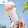 学生韩版可爱网红创意个性潮流森系少女印花小雏菊耐热玻璃杯 封后 英文