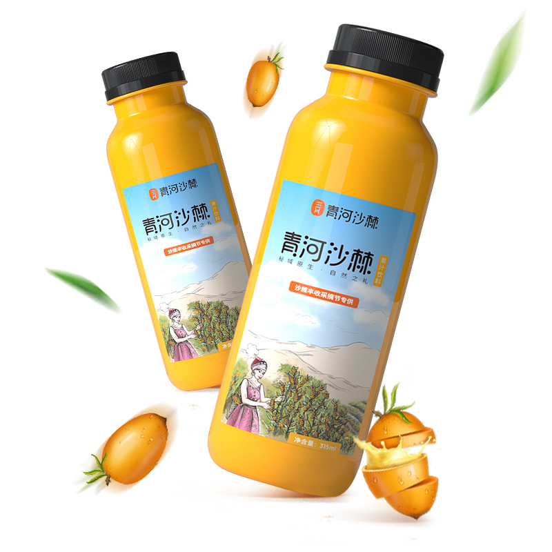 青格里 新疆阿勒泰青河沙棘鲜榨果汁饮料315ml*10瓶/箱 LT