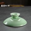 九居陶瓷盖碗泡茶杯茶碗青瓷茶具盖子零配功夫三才大号德化白瓷 梅子青盖子