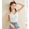 唐狮夏季新款女吊带背心美背内搭带胸垫开叉白色少女上衣
