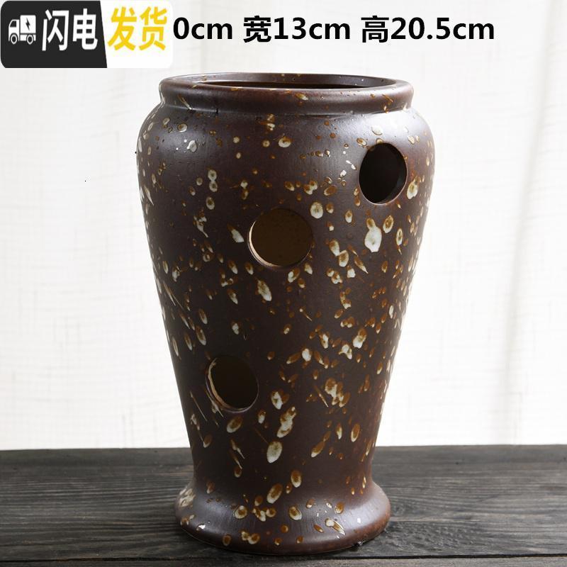 三维工匠多孔多肉老庄花盆特大陶瓷粗陶室内老桩大号创意高兴陶罐多肉花盆 多孔老桩-01 特大花盆容器