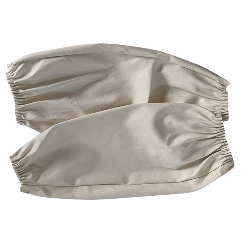 炯毅 皮革袖套防水防油加厚耐磨护袖成人男女皮套袖洗碗 套袖 皮革白 025-3 副